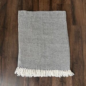 Grey and white throw
